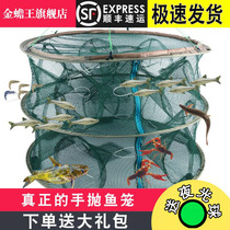Fishing cage shrimp cage automatic lobster net folding fishing net catching eel loach fish net catch eel Loach shrimp tool ground net small fish net round
