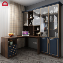Light luxury computer desk desktop corner desk bookshelf combination bookcase one childrens table simple home student table