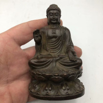 Antique Sakyamuni Buddha statue pure copper fearless seal bronze statue home enshrined antique antique bronze collection