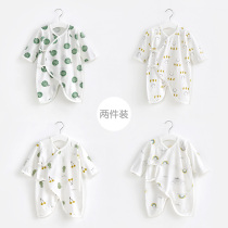 Newborn Baby Clothes Summer 0 Pure Cotton March 6 Monk Summer Clothing Thin style Harvest men and women First baby conjoined clothes