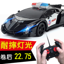 Remote control car police car drift remote control off-road racing boy charge electric version children running car model high-speed toy