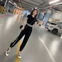 Fashion Casual Sports Suit Womens Summer Tennis Red Fried Street Running Suit Little Harynn Pants Sportswear Two Sets