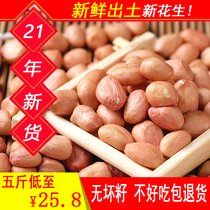 Fresh pink skin raw peanuts 5 pounds of 20-year-old new goods farm-produced sun-dried without shell pressed oil wine and vegetables