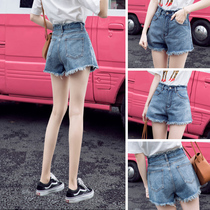 Denim shorts womens summer 2021 new a word outside wear loose and wild high waist thin wide leg pants female tide ins