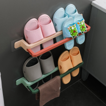 Trailer rack-free bathroom shoe storage artifact drain foldable toilet shelf wall-mounted shoe rack