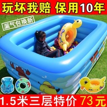 Childrens swimming pool inflatable family baby bath bucket adult home baby padded kids oversized paddling pool