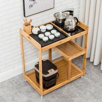  Mobile tea table small tea table household bamboo tea tray tea set kettle one simple small tea table tea cart