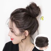 Real hair hair ring meatballs hair decoration wig womens plate hair wig ring grab clip Ancient style wig bag lazy fluffy artifact