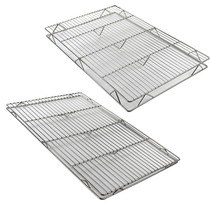 Stainless steel pork rack thickened vegetable market stall display rack Meat table commercial shelf cold grid rack
