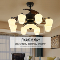 American fan lamp home living room modern simple restaurant ceiling fan lamp large wind mute invisible electric fan pendant lamp