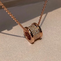 18K gold small waist necklace female summer rose gold diamond pendant color gold full diamond choker AU750 jewelry customization