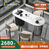 Light and luxurious tea Several table minimalist modern balcony tea table chair combined home office integrated suit rock plate table