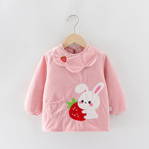 Baby Hood Clothing Waterproof Anti Dirty Children Autumn Winter Women Men Anti Wear and Wear Surrounding pockets Eating Clothes Long Sleeve Protective Clothing Baby Apron