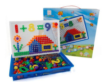 Mushroom nail insert board toy) amblyopia training aid) fun toy) fine training