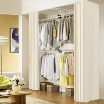 Dingtien drying rack floor hanging hanger telescopic rod clothes hanger with curtain rack wardrobe hanger
