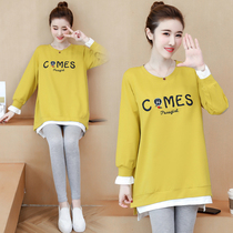 Pregnant woman blouses in spring clothing outgoing 2022 mesh red suit Spring and autumn money Embroidery Pure Cotton Pregnancy Late Autumn winter