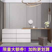 Light luxury dressing table small apartment bedroom Nordic modern simple storage cabinet integrated Net red makeup table High sense