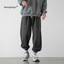 MMOPTOP autumn and winter Joker sports pants loose casual pants mens tide feet solid color winter plus velvet trousers
