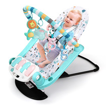 Infant two-in-one folding fitness frame childrens rocking chair puzzle early education sound and light baby pedal piano toy