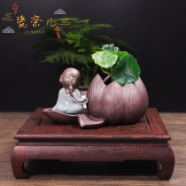 Chicken wing wood Ming rectangular base tea vase strange stone fish tank ornaments solid wood bracket bonsai Buddha statue bottom support