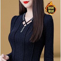 Plus velvet not plus velvet) Autumn early autumn and winter base shirt short long sleeves plus velvet clothes