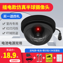 220V AC plug-in hemispherical simulation camera fake monitoring probe model with light household anti-theft battery-free