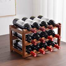 Wine rack decoration wine rack solid wood household small modern minimalist wine cabinet display rack red wine lattice