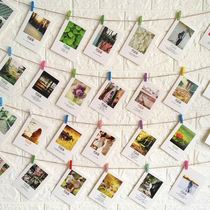 Grid wall hanging photo artifact rope class Wall childrens room Wall living room student family hemp rope toddler