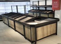 Supermarket double-sided commissary Zhongdao snack frame steel wood and vegetable shelf fresh food store convenience store fruit store platform