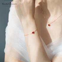 This life year red little red heart Anau love pure silver bracelet girl gift girl female models in small design