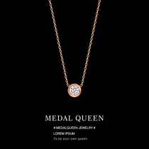 Titanium Steel 18k Round Diamond A diamond collar female summer Pending Rose Gold is about 520 a drill rig