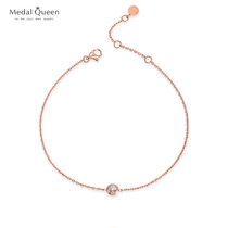 Medal Queen Titanium Steel Plated 18K Gold Single Drill Foot Chain Sub Womens Sexy Tennis Red Foot Ring Personality
