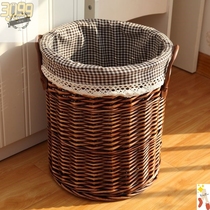 Basket clothes storage bucket Clothes rattan basket Bathroom bamboo basket Bamboo basket dirty clothes basket Cylinder basket to dry clothes