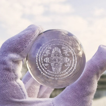 3D laser carving crystal ball dragon king mansion water relief curse release mantra Mani stone knot marriage Buddhism