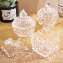 New popular decoration glass sugar jar coffee sugar jar crystal glass jar candy storage box