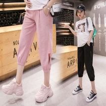 Pregnant women pants summer thin style outside wear Capri pants fashion loose casual pants summer pregnant pants eight short man