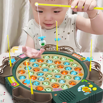 Fishing toys children magnetic set 2 baby 4 puzzle early education children Electric intelligence development Boy 1 a 3 years old