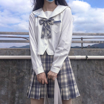 JK dress original genuine uniform set full set of autumn and winter plaid skirt children schoolgirl college style pleated skirt
