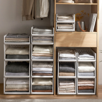 Wardrobe drawer storage box Household layered partition clothing finishing rack Dormitory storage rack superimposed basket storage box