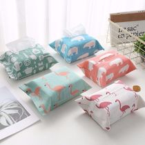 Paper pumping table lunch box Lunch bag paper cotton and linen tissue pumping box Bag bag fabric box Cute set of paper box Living room cartoon meal pumping