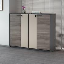 Simple modern office filing cabinet wooden data storage storage storage with three floors floor low cabinet small furniture