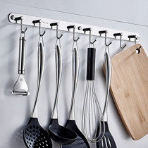 Kitchen adhesive hook hook 304 stainless steel non-hole wall hanging pot hook hanging spoon spatula spatula rack hardware pendant