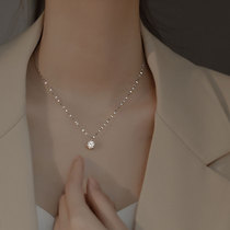  Necklace 2021 new womens summer wild simple light luxury niche design sense sterling silver non-fading sweet clavicle chain