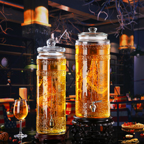 Lead-free thick ginseng sparkling wine special glass bottle with faucet transparent high-grade medicine bottle sealed can 20kg 10kg