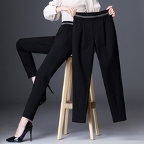 Black pants women spring and autumn 2021 new suit pants straight tube loose high waist thin Haren pants casual trousers