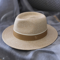 Tochino spring and summer new mens topper Panama straw hat shade sunscreen beach hat womens summer jazz hat tide