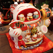 Fuyuan Cat King-size big-mouthed cat Lucky cat store opening gift Home living room entrance decoration Housewarming gift