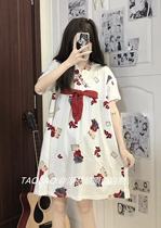 The Showa Princesss Day Department and the Little Cat Sleep Skirt Woman Sleepwear Spring Summer New Extras Wear Home Dress Dress