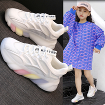 Childrens sports shoes summer 2021 new boys mesh shoes girls shoes breathable mesh white shoes daddy shoes