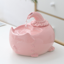 Cat water dispenser pet ceramic automatic circulation feeding bowl basin dog unplugged flowing water fountain water dispenser